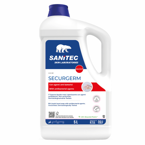Cimiltex - 391033 - Sapone liquido securgerm mani non profumato con  antibatterico 5 litri Sanitec 1031 - ITALCHIMICA - Sapone